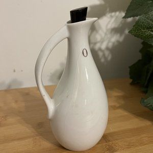 Minimalist Mod White Porcelain Oil Cruet 70s Vintage OMC Japan
